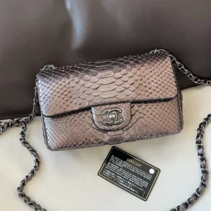 Chanel Mini Rectangular Python